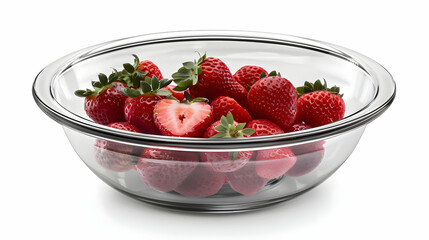 Glass Bowl of Fresh Strawberries 