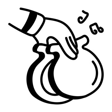 A hand drawn icon of castanets 
