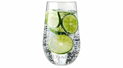 Refreshing Lime Sparkling Water 3D Illustration