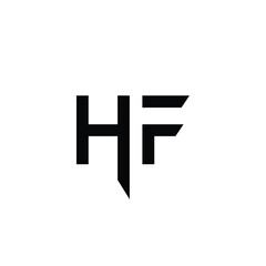 Obraz premium HF monogram logo design letter text name symbol monochrome logotype alphabet character simple logo