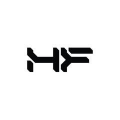 HF monogram logo design letter text name symbol monochrome logotype alphabet character simple logo