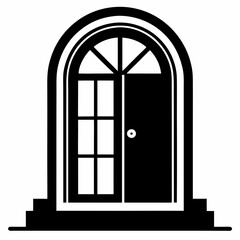 Door silhouette with white background 