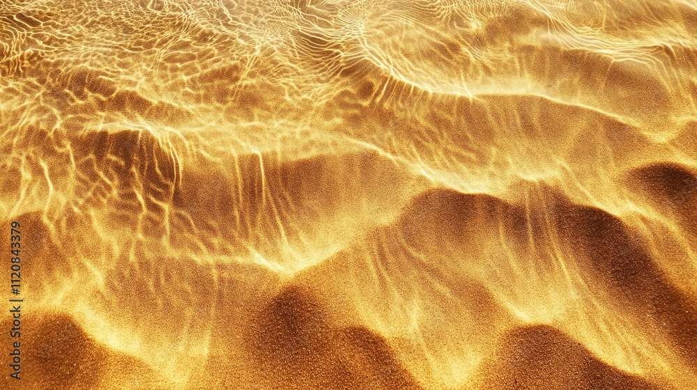 Poster golden hour light illuminating textured sandy surface creating a serene and tranquil beach scene per
