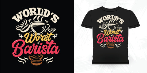 Funny Coffee Artists Retro Vintage Coffee Barista T-shirt Design