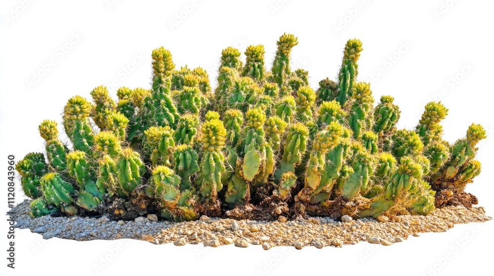 Aufkleber vibrant green redbird cactus cluster on a white background showcasing its unique shape and texture p