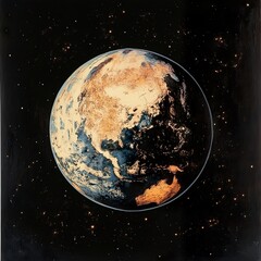 Naklejka premium Cosmic Earth: A Stunning Celestial View of Our Planet