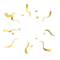 3d golden party confetti popper set