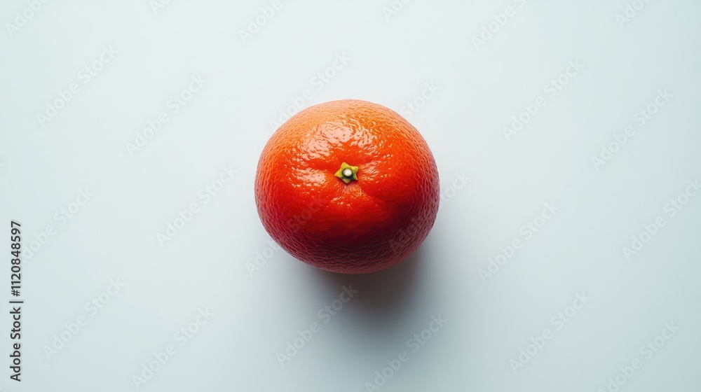 Poster half of a vibrant red blood orange displayed on a clean white background showcasing its texture and 