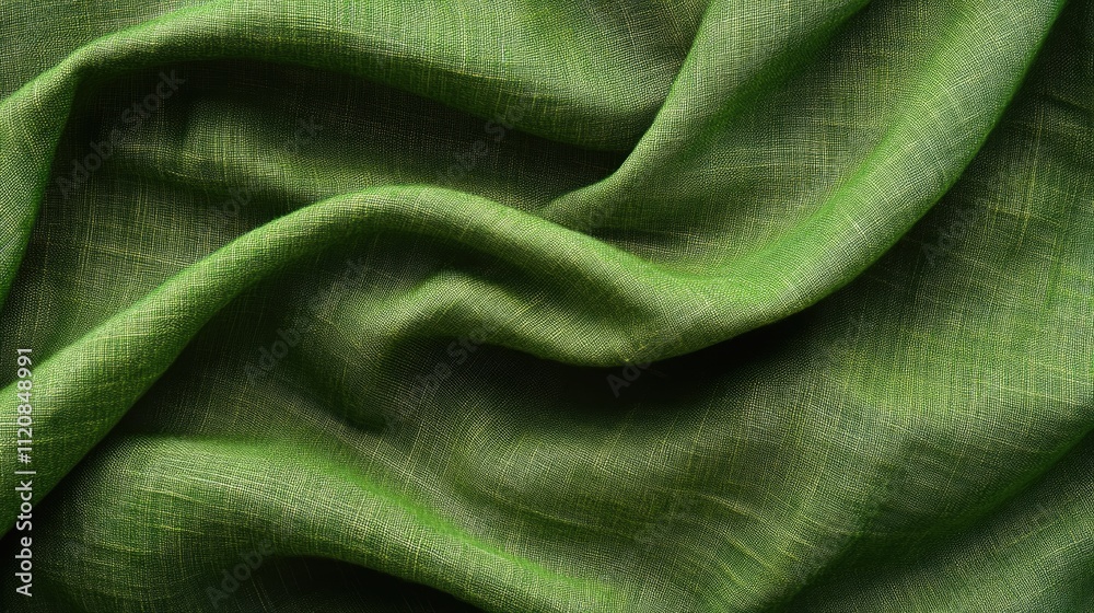 Poster green linen textile texture suitable for saint patrick's day spring-themed designs and backgrounds.