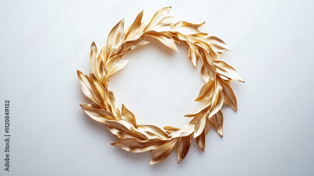 Poster elegant golden vintage frame with leaf design isolated on a clean white background for art and photo