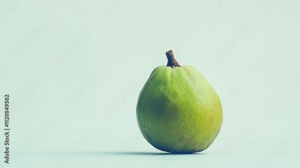Poster Fresh guava fruit showcasing vibrant color and texture isolated on a light background ideal for health and nutrition concepts.