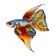 Fototapeta premium Colorful Tropical Fish with Bright Fins and Intricate Patterns