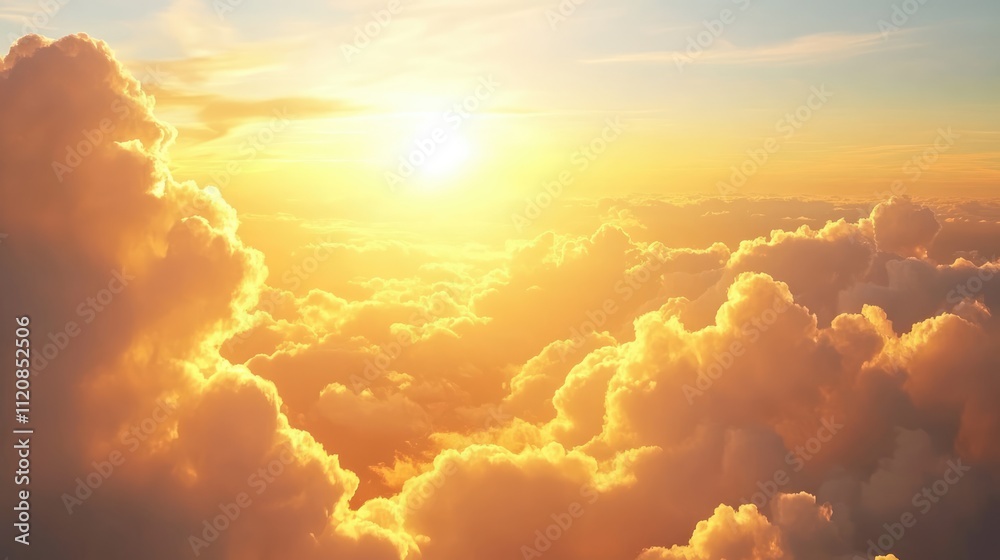 Poster golden hour sky with vibrant clouds perfect for enhancing modern photo edits and sky replacement tec