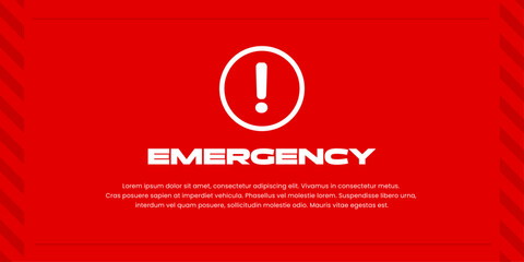 Minimal Red Emergency Alert Background With Exclamation Mark