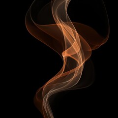 Naklejka premium Unique Transparent Smoke Isolated in Black Background