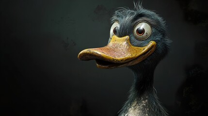 Adorable 3D Render of a Cartoon Duck