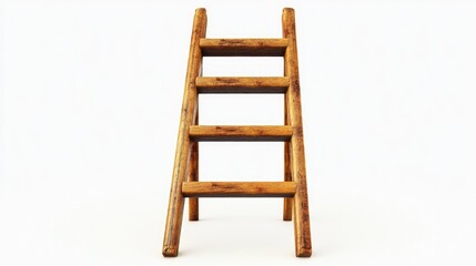 Wooden step ladder on a clean white background perfect for home improvement and renovation concepts in design and advertising projects