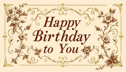 Happy birthday vintage engraved illustration card with cake	
