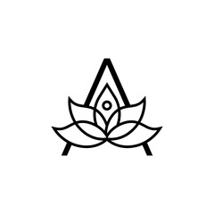 initial letter A spa and beauty meditation unique logo