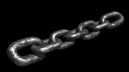 Obraz premium Metal chain links representing strength and durability in industrial applications on a dark background.