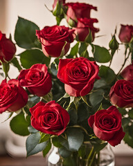 Obraz premium resh red roses bouquet, new year red roses gift, valentine red roses bouquet, wedding red roses arrangement, red roses for Diwali, Eid red roses gift, mother’s day red roses bouquet, red roses for cel