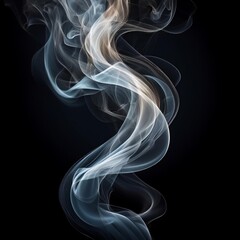 Obraz premium Unique Transparent Smoke Isolated in Black Background
