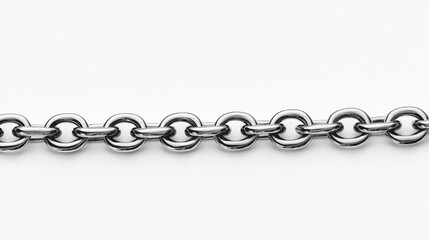 Chain links isolated on a white background representing strength durability and connection in design or industrial contexts