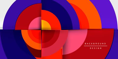 Obraz premium Techno circles and semi circles. Vector Illustration For Wallpaper, Banner, Background, Card, Book Illustration, landing page