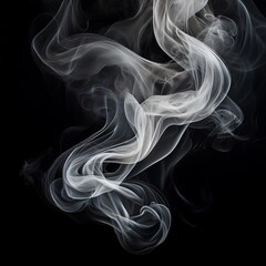 Unique Transparent Smoke Isolated in Black Background