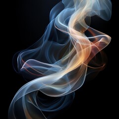 Unique Transparent Smoke Isolated in Black Background