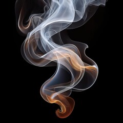 Unique Transparent Smoke Isolated in Black Background