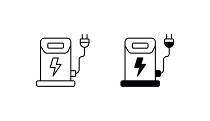 Charging Station icon design with white background stock illustration