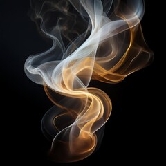 Unique Transparent Smoke Isolated in Black Background