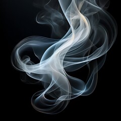 Unique Transparent Smoke Isolated in Black Background