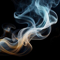 Unique Transparent Smoke Isolated in Black Background