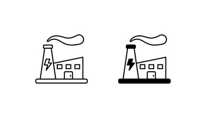power plant icon design with white background stock illustration