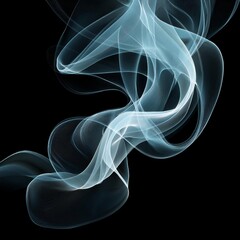 Unique Transparent Smoke Isolated in Black Background
