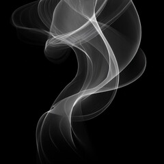 Unique Transparent Smoke Isolated in Black Background