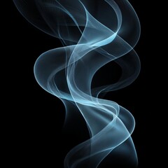 Unique Transparent Smoke Isolated in Black Background
