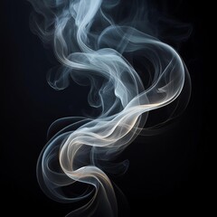 Unique Transparent Smoke Isolated in Black Background
