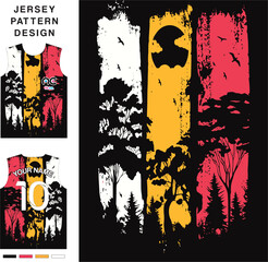 Abstract concept vector jersey pattern template for printing or sublimation sports uniforms football, volleyball, basketball, e-sports, cycling and fishing. Pattern jersey printing.