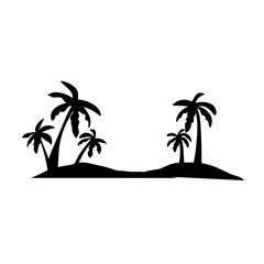 Palm tree black silhouette