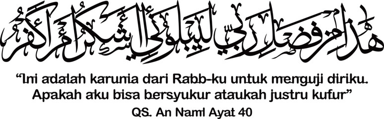 Calligraphy Design for Wall Decor, An-Naml Verse 10