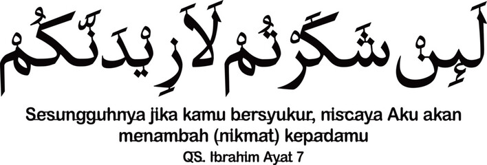 Calligraphy Design for Wall Decor, Ibrahim Verse 7