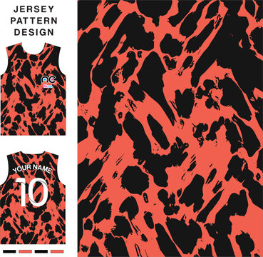 Abstract concept vector jersey pattern template for printing or sublimation sports uniforms football, volleyball, basketball, e-sports, cycling and fishing. Pattern jersey printing.