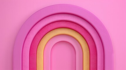 Fototapeta premium Colorful arches on a pink backdrop