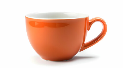 Orange Ceramic Mug  Isolated in White. Generative ai