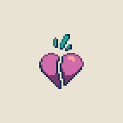 Obraz premium this is love icon in pixel art style ,this item good for presentations,stickers, icons, t shirt design,game asset,logo and project.