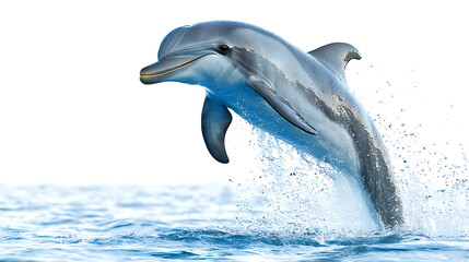 Fototapeta premium A dolphin is leaping out of the water