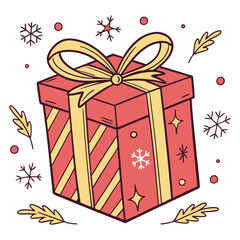 Christmas gift box vector illustration Adobe Illustrator Artwork
